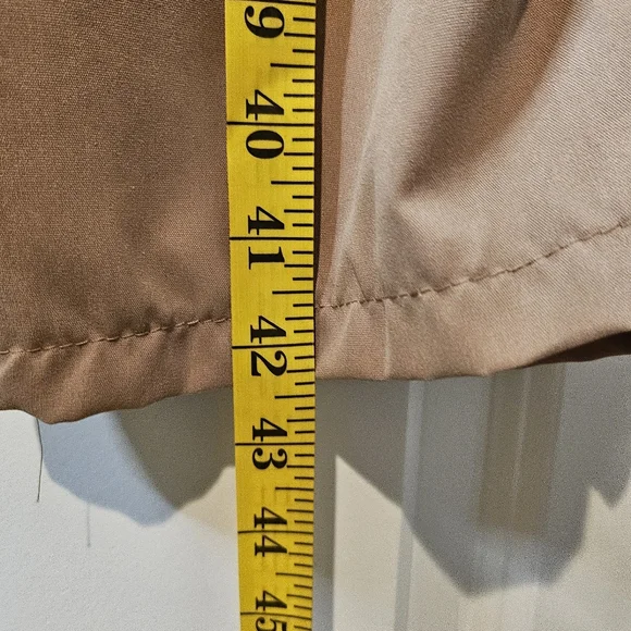 Tan Straight Leg Cargo Pants Elastic Waist Utility Pockets Casual Streetwear 31 - Picture 13 of 13